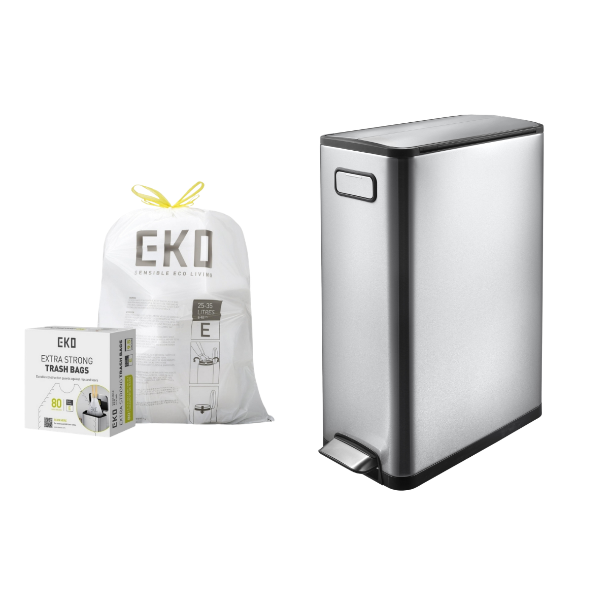 エコフライステップビン30L＋ゴミ袋BOX（80枚入り）セット