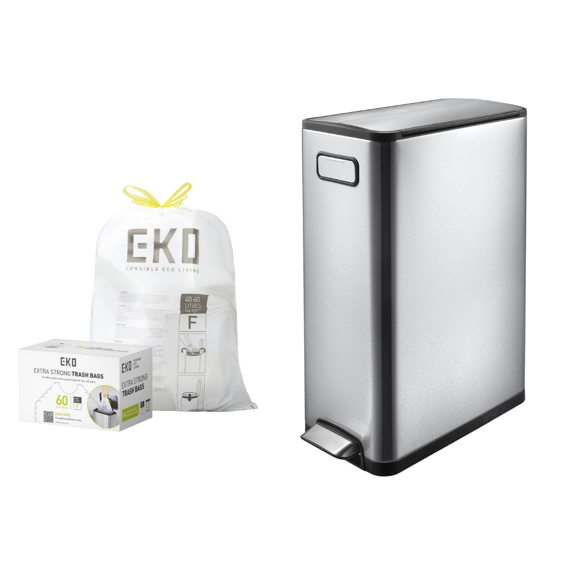 エコフライステップビン 45L＋ゴミ袋BOX（60枚入り）セット