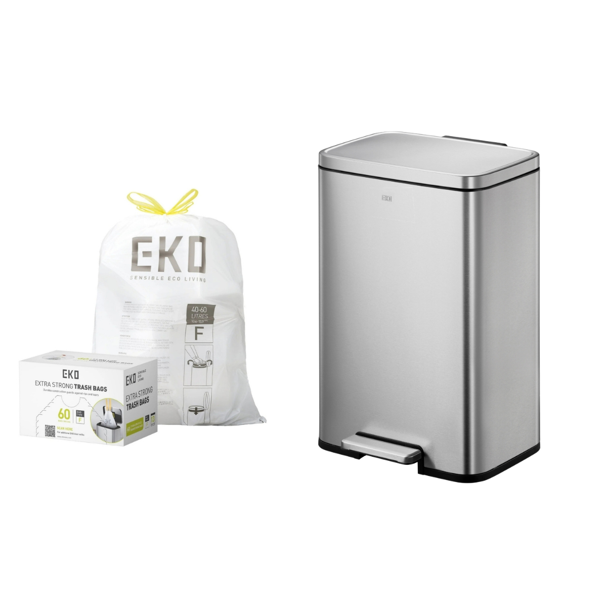 マディソンステップビン 50L＋ゴミ袋BOX（60枚入り）セット