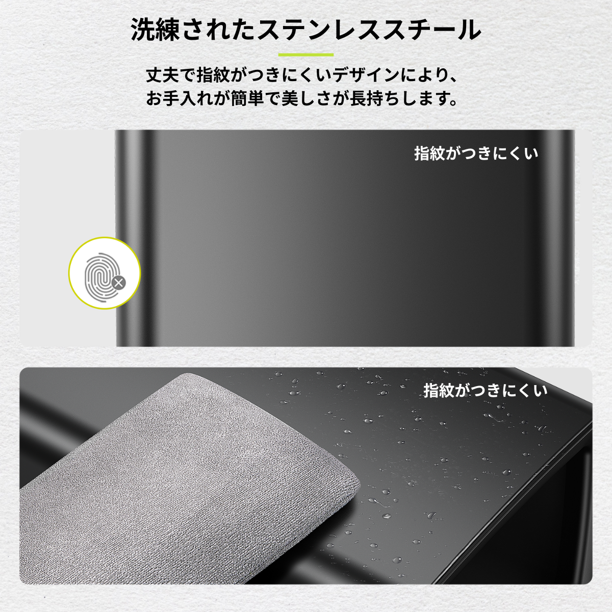 マディソンステップビン 50L・ラグーナオープントップビン 10L セット（ブラック）